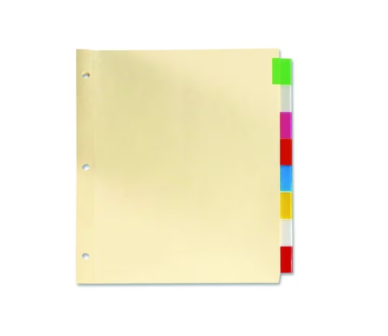 OS-OXF21381 Oxford Insertable Indexes - 8 Tab Assorted