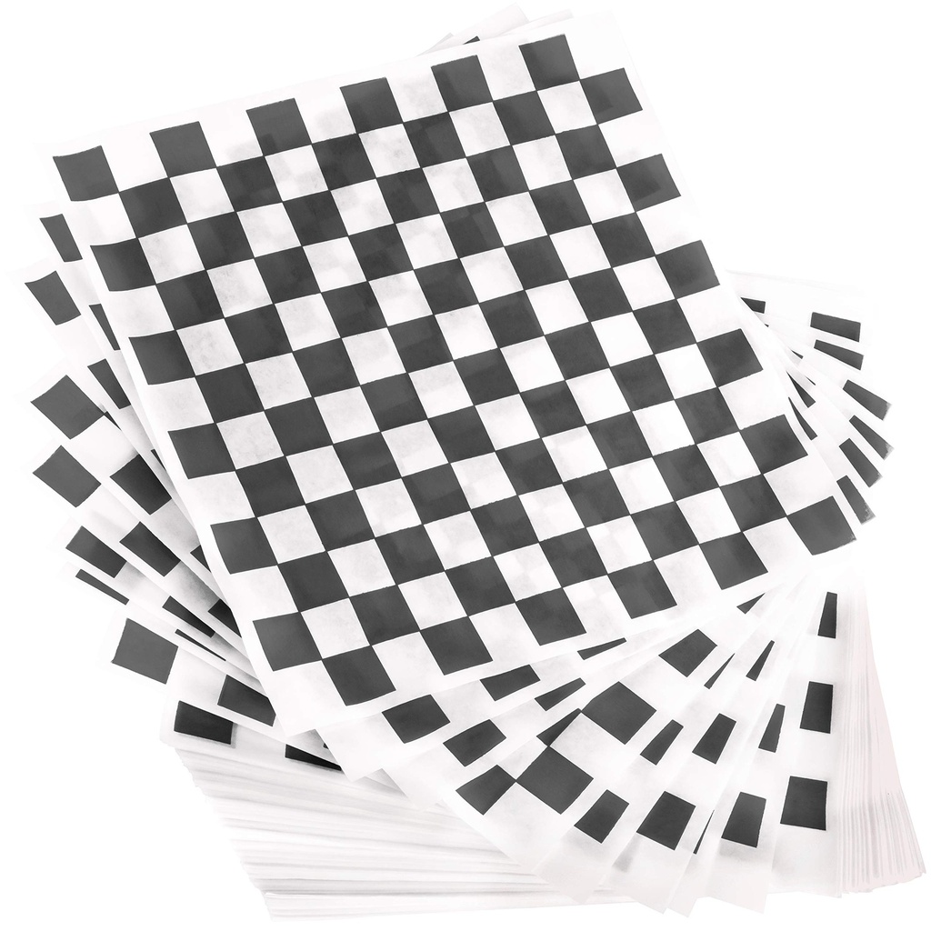 FOR-135116 Vicbay 12x12 Black Checkered Basket Liner 1000/case