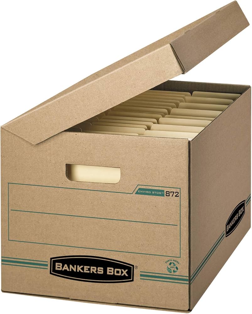 OS-FEL00872 Banker Box Econo Storage Box w/ Attached Lid 