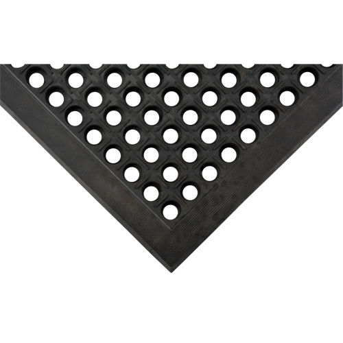 SCN-SFQ525 Anti-Fatigue Matting, Slotted, 3' x 5' x 7/8", Black, Natural Rubber