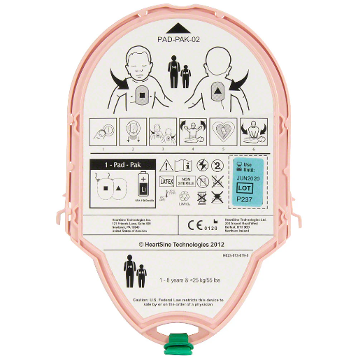 [AED-PAD-PAK-02] AED-PAD-PAK-02 HeartSine Pediatric Pad-Pak-02