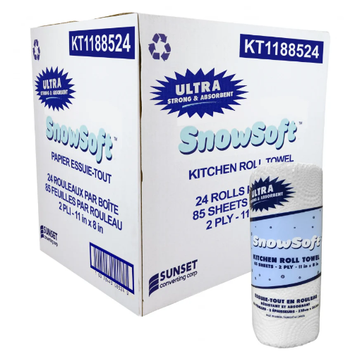 [CG-PP0KT1188524] CG-PP0KT1188524 Snow Soft Kitchen Paper Towel Roll Wrapped 11"x8" 24 roll