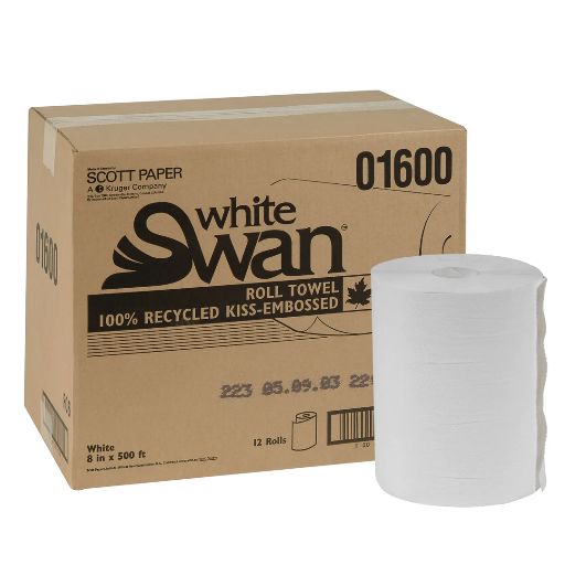 [FOR-101163] FOR-101163 White Swan 01600 500' White Roll Towel 12/Case