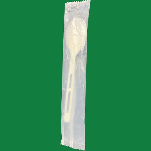 [GC-80673WP] GC-80673WP Green Century PLA Compostable Plastic Wrapped Soup Spoon 1000/case