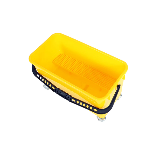 [GLO-8017YE] GLO-8017YE Utility Bucket Squeegee w/hanging sieve & castors yellow