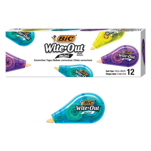 [HBI-BIC52979] HBI-BIC52979 BIC Wite Out Mini Correction Tape 12/pkg