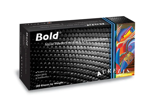 [SM-73997-M#B💔] SM-73997-M#B💔 Bold Medium Black Nitrile Gloves 100/box