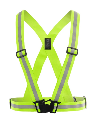 [LAT-022-TBLY-OS] LAT-022-TBLY-OS Hi Vis Traffic Safety Sash Lime ea