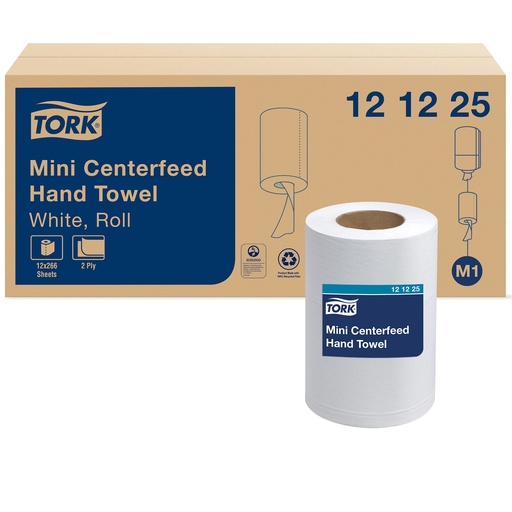 [R3-14101225] R3-14101225 Tork 121225 Mini Centerfeed  Hand Towel White Roll M1 12/case