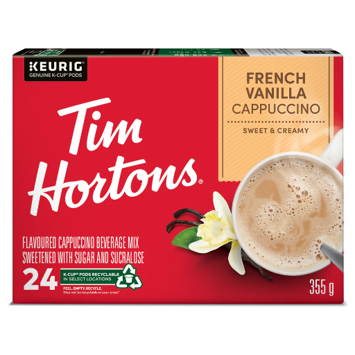 [KG-61-16687#B💔] KG-61-16687#B💔 Tim Hortons French Vanilla Cappuccino Kcups 24 boxes x 4/case