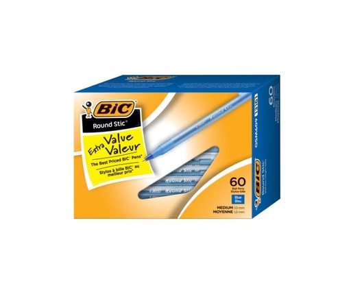 [OS-BIC13161] OS-BIC13161 BIC Round Stic Pens Medium Point Blue 60/box