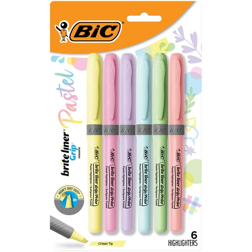 [OS-BIC36411] OS-BIC36411 Highlighter Pastel Britliner Assorted Chisel Tip