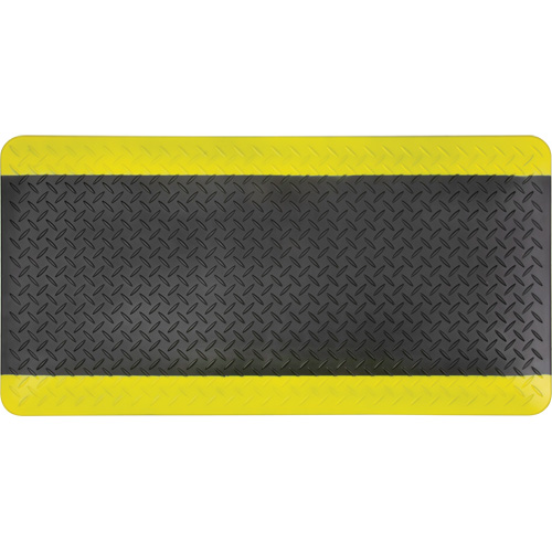 [SGW898] SCN-SGW898 Anti-Fatigue Matting, Diamond, 1-2/3' x 3-1/4' x 3/4", Black/Yellow, Polyurethane