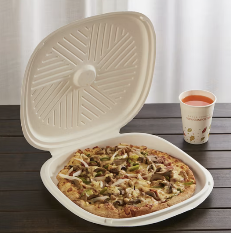 [CG-G-CSSC-0012-00PZ] CG-G-CSSC-0012-00PZ Round 12" Sugarcane Pizza Clamshell 50/bdl