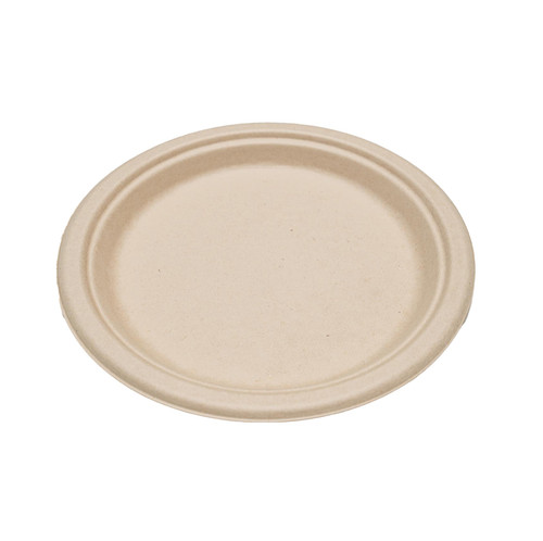 [EP-013P-U] EP-013P-U Eco-Packaging 9" Unbleached Sugar Cane Plate 500/cs